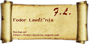 Fodor Lavínia névjegykártya
